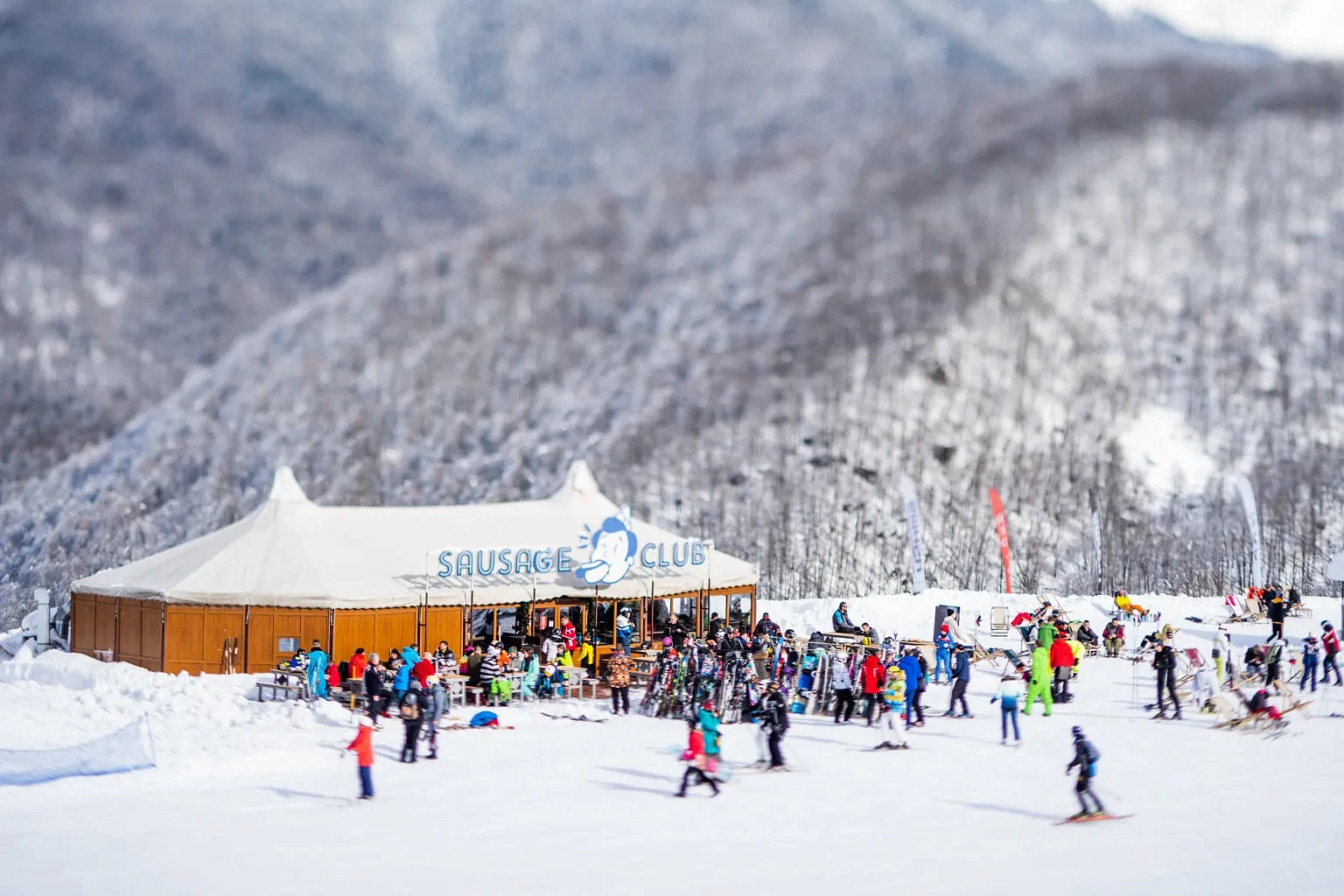 Праздничная программа с аниматорами – ростовыми куклами, фото 1 - круглогодичный курорт «Роза Хутор»